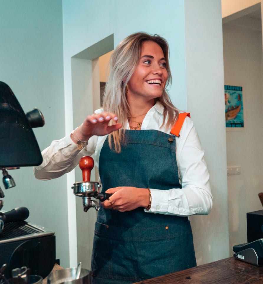 Barista aan het werk